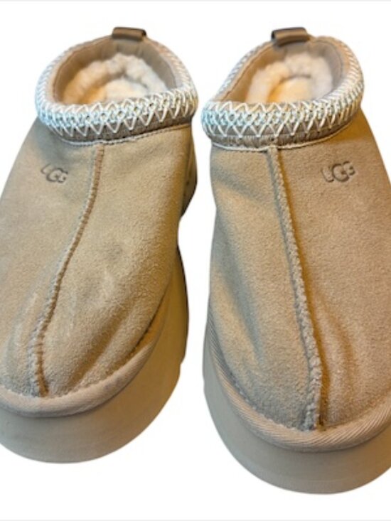 UGG Shoes - UGG Size 6 Tazz II Sand Suede Platform Slipper Clogs Tasman Womens NWOB